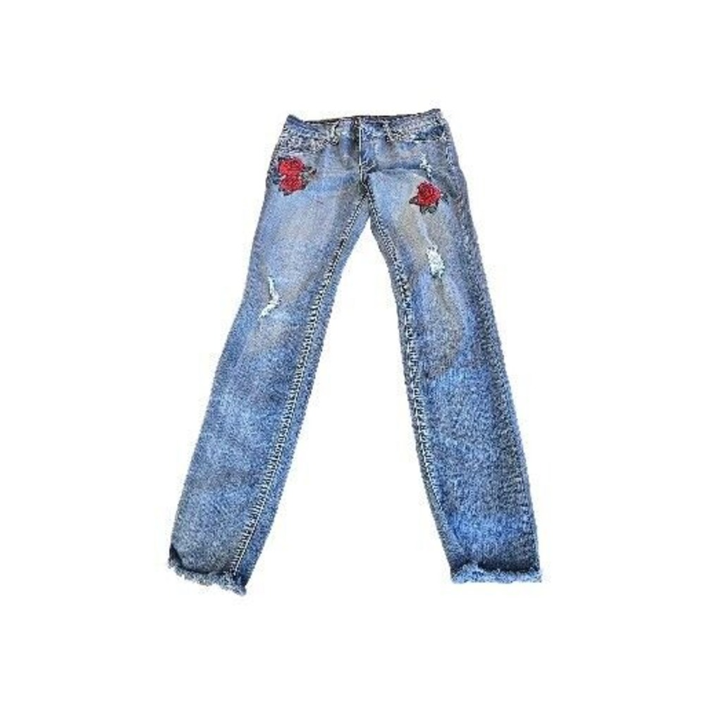VIGOSS Girls' Stretch Distressed Perfect Fade Adjustable Denim Skinny Jeans 14